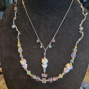Hand Crafted Silver Beaded Hello Kitty Necklaces